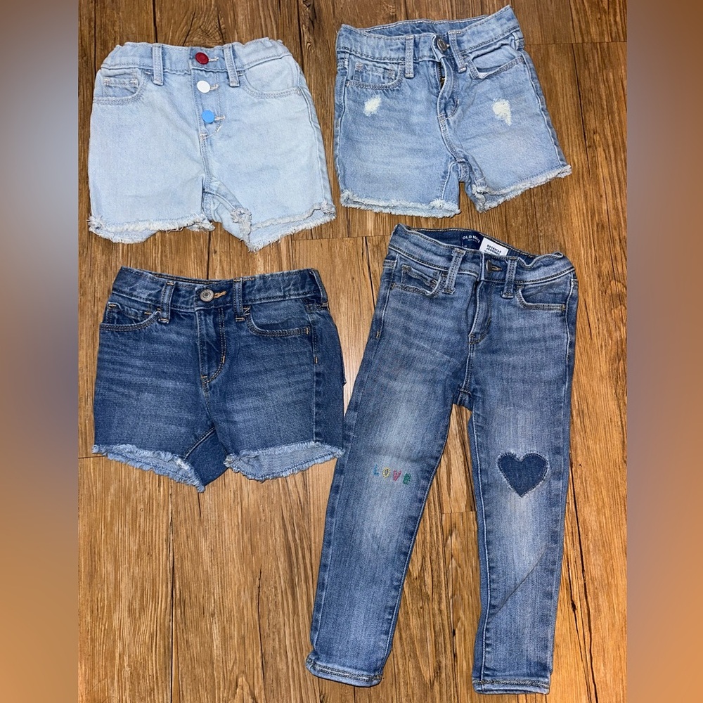 Old Navy Jean shorts & pants size 3t bundle